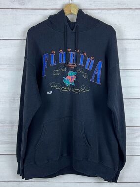 Vintage 90s Florida Gators Black Hoodie Mens Large Made In USA